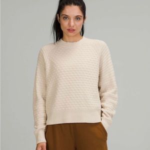 Lululemon Texture Play Crew Sweater in White Opal